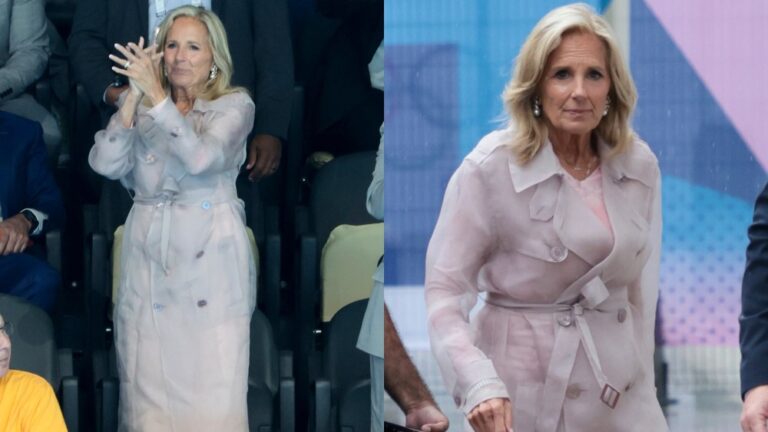 jill biden trenchcoat olympics fi