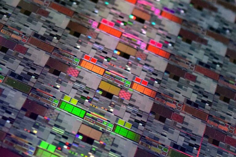 Close up of GF semiconductor wafer 1 scaled 1 scaled