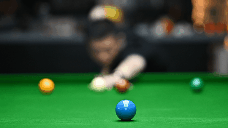 playing snooker
